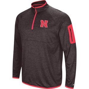 Nebraska Huskers Colosseum Black Red Amnesia Quarter-Zip Pullover Size M